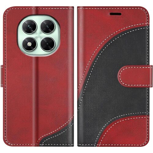 CAUC-Coque pour Redmi Note 14 Pro 5G / Redmi Note 14 Pro Plus 5G, Housse en Cuir PU Pochette de Portefeuille, Magnétique Étui de Protection Housse Coque pour Xiaomi Poco X7 5G, Rouge