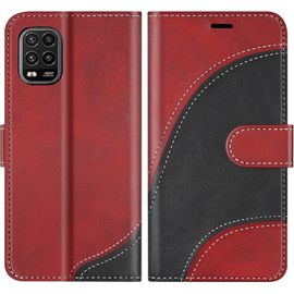 Kal-Coque Pour Xiaomi Mi 10 Lite 5g, Portefeuille Etui En Cuir Pu, Magnétique Protection Housse Coque Pour Xiaomi Mi 10 Lite 5g, Rouge