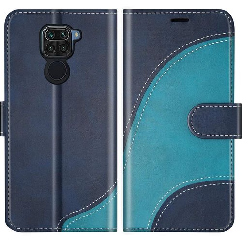 Kalanka-Coque Pour Xiaomi Redmi Note 9 / Redmi 10x 4g, Portefeuille Etui En Cuir Pu, Magnétique Protection Housse Coque Pour Xiaomi Redmi Note 9 / Redmi 10x 4g, Bleu