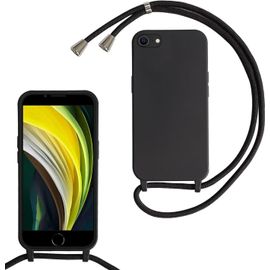 Trahoo-Coque Pour Iphone 6/7/8/Iphone Se 2020/Se 2022 Avec Cordon De Collier,Coque Avec Cordon Étui Silicone Tpu Housse,Collier Réglabletéléphone Portable Lanyard Case Iphone 6/Iphone 7/8,Noir