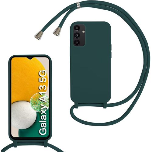 KAL-Coque Pour Samsung Galaxy A13 5G/A04S Avec Cordon De Collier, Coque Avec Cordon Étui Silicone Tpu Housse, Collier Réglabletéléphone Portable Lanyard Case Samsung Galaxy A13 5G/A04S, Verde