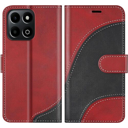 KAL-Coque Pour Honor 200 Smart, Housse En Cuir Pu Pochette De Portefeuille, Magnétique Étui De Protection Housse Coque Pour Honor 200 Smart, Rouge