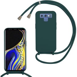 Kal-Coque Pour Samsung Galaxy Note 9 Avec Cordon De Collier, Coque Avec Cordon Étui Silicone Tpu Housse, Collier Réglabletéléphone Portable Lanyard Case Samsung Galaxy Note 9, Verde