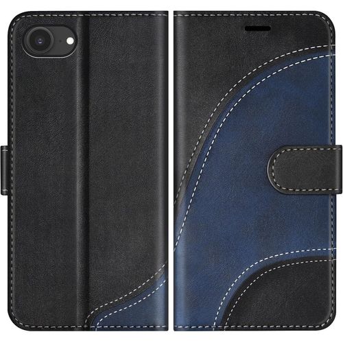 Kal-Coque Pour Iphone 16e, Housse En Cuir Pu Pochette De Portefeuille, Magnétique Étui De Protection Housse Coque Pour Iphone 16e, Noir