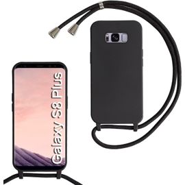 Kal-Coque Pour Samsung Galaxy S8 Plus Avec Cordon De Collier, Coque Avec Cordon Étui Silicone Tpu Housse, Collier Réglabletéléphone Portable Lanyard Case Samsung Galaxy S8 Plus, Noir