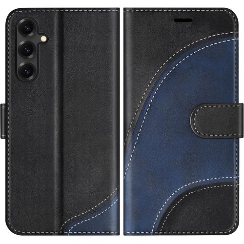 Kal-Coque Pour Samsung Galaxy S25, Housse En Cuir Pu Pochette De Portefeuille, Magnétique Étui De Protection Housse Coque Pour Galaxy S25, Noir