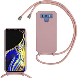 Kal-Coque Pour Samsung Galaxy Note 9 Avec Cordon De Collier, Coque Avec Cordon Étui Silicone Tpu Housse, Collier Réglabletéléphone Portable Lanyard Case Samsung Galaxy Note 9, Or Rose