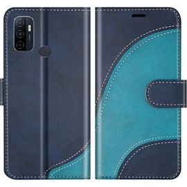 KAL-Coque Pour Oppo A32 / A53S / A53 2020 / A33 2020, Portefeuille Etui En Cuir Pu, Magnétique Protection Housse Coque Pour Oppo A32 / Oppo A53S / Oppo A53 2020 / Oppo A33 2020, Bleu