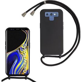 Kal-Coque Pour Samsung Galaxy Note 9 Avec Cordon De Collier, Coque Avec Cordon Étui Silicone Tpu Housse, Collier Réglabletéléphone Portable Lanyard Case Samsung Galaxy Note 9, Noir