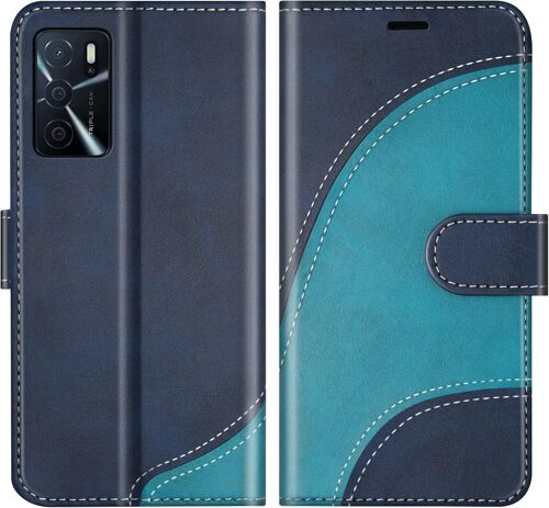 KAL-Coque Pour Oppo A16 4G / Oppo A16S / Oppo A54S / Oppo A55 5G / Oppo A53S 5G, Portefeuille Etui En Cuir Pu, Magnétique Protection Housse Coque Pour Oppo A16 4G / Oppo A55 5G, Bleu