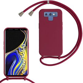 Kal-Coque Pour Samsung Galaxy Note 9 Avec Cordon De Collier, Coque Avec Cordon Étui Silicone Tpu Housse, Collier Réglabletéléphone Portable Lanyard Case Samsung Galaxy Note 9, Rouge