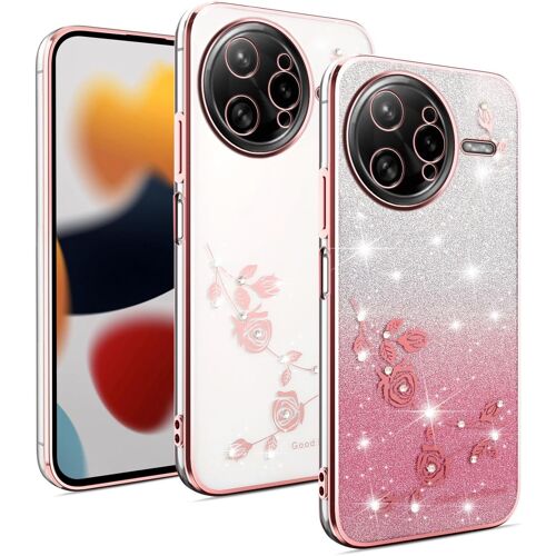 KAL-Coque Brillante Pour Xiaomi Poco F7 Ultra, Étui Transparent À Paillettes Bling, Housse Ultra-Fine Antichoc Pour Femmes Et Filles - Or Rose