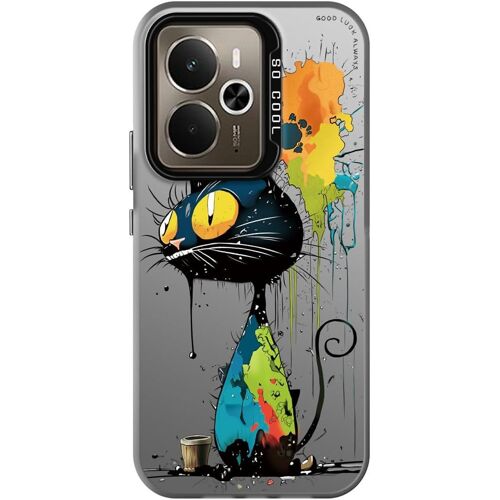 KAL-Coque Pour Realme 14 5G / Realme 14T 5G, Étui Téléphone Ultra Fine Antichoc Fleurs Animal Motif Design Housse Protection Slim Bumper Case Cover, Kitten