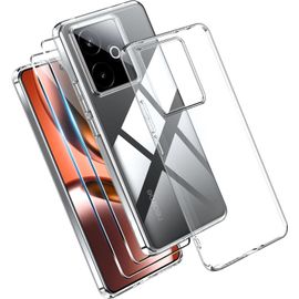 Coque Transparente Tpu Souple + 2 Verres Trempés Pour Realme Gt 7 / Gt 7t 5g - Anti-Choc, Anti-Rayures, Anti-Jaunissement, Finition Mate Antidérapante