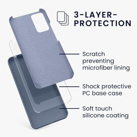 Housse Compatible avec Xiaomi Redmi Note 11 Pro/Note 11 Pro (5G) / Note 12 Pro (4G) Coque - Housse de téléphone Protection Souple en TPU Silicone - Bleu-Gris