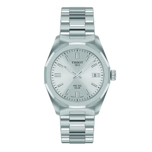 Montre Femme Tissot Prc100 Solar Acier Cadran Argenté