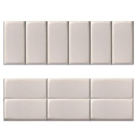 Lot de 6 panneaux muraux pour tête de lit YUMA 180 cm en tissu effet suédé beige