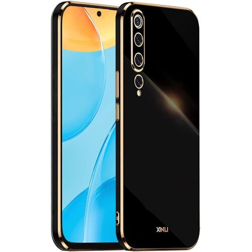 KAL-Coque Pour Xiaomi Mi 10 5G (6.67"" Inches), Étui En Tpu Souple En Silicone, Design De Cadre De Galvanoplastie - Le Noir