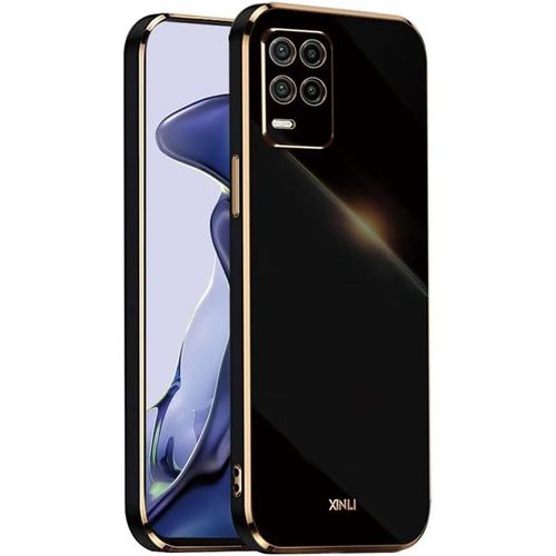 Kal-[Cadre Galvanisé Coque Pour Xiaomi Mi 10 Lite (6.57" Inches) Etui De Protection En Silicone Tpu - Le Noir