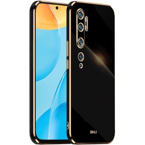 Kal-Coque Pour Xiaomi Mi Note 10 / Xiaomi Mi Note 10 Pro (6.47"" Inches), Étui En Tpu Souple En Silicone, Design De Cadre De Galvanoplastie - Le Noir