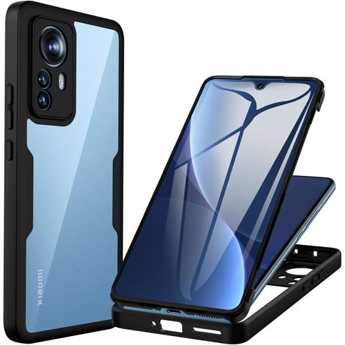 Thsds-Coque Xiaomi 12 Pro 5g, (Pas Pour Xiaomi 12) Antichoc Housse Avec Protection Écran, 360° Protégé Téléphone Double Face Case Transparent Portable Intégrale Etui Pour Xiaomi 12 Pro 5g - Noir