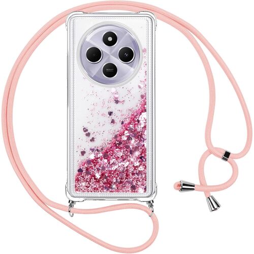 Coque Pour Xiaomi Redmi 14C Avec Cordon, Paillette Liquide Transparent Crystal Glitter Housse, Protection Antichoc Silicone Souple Tpu Bumper Case Pour Redmi 14C, Réglable Collier[HOU995772]