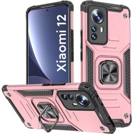 Coque Pour Xiaomi 12 / Xiaomi 12x, Housse Tpu Silicone Rotation 360° Aimant Anneau Support Double Défense Protection Etui - Or Rose