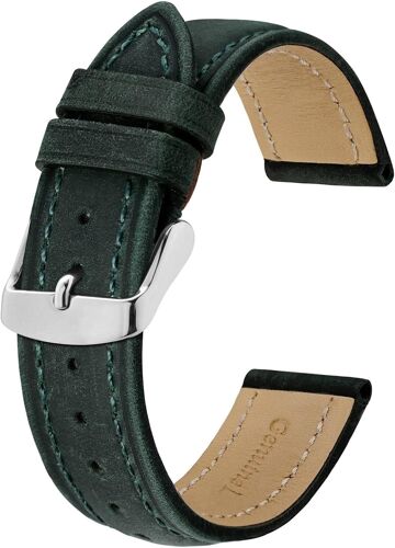 20mm Bracelet De Montre, Bracelet De Remplacement En Cuir, Largeur De Bande - Vert