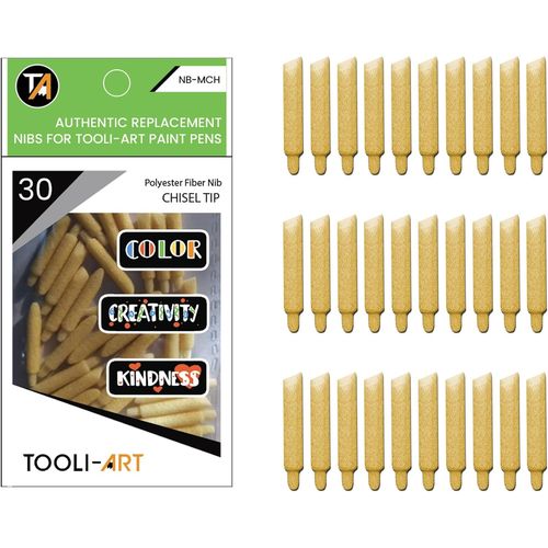 Kalanka-Lot De 30 Pointes Biseautées De Rechange Compatibles Avec Marqueurs Acryliques Pointe Moyenne Fibre De Polyester Facile À Remplacer