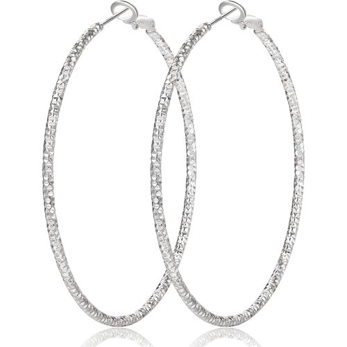 Meimie-Boucles D'oreilles Créoles En Argent 925 Pour Femmes 2mm De Largeur Créoles Argent 925 Grandes Boucles D'oreilles Hypoallergéniques Argent 925 Créoles