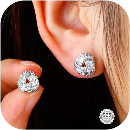925 Silver Earrings Gold Plated Silver 14k Gold Plated With Hypoallergenic Cubic Zirconia For Women Girls