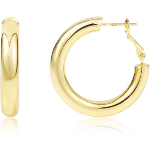 Tianyi-Boucles D'oreilles Creoles Coeur Femme Argent 925 14k Or Plaqu Petite Creole