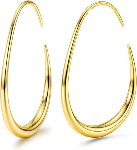 Boucles D'oreilles Pour Femmes Plaqué Or 14k Boucles D'oreilles Créoles Boucles D'oreilles En Forme De Larme Cadeau Pour Femmes