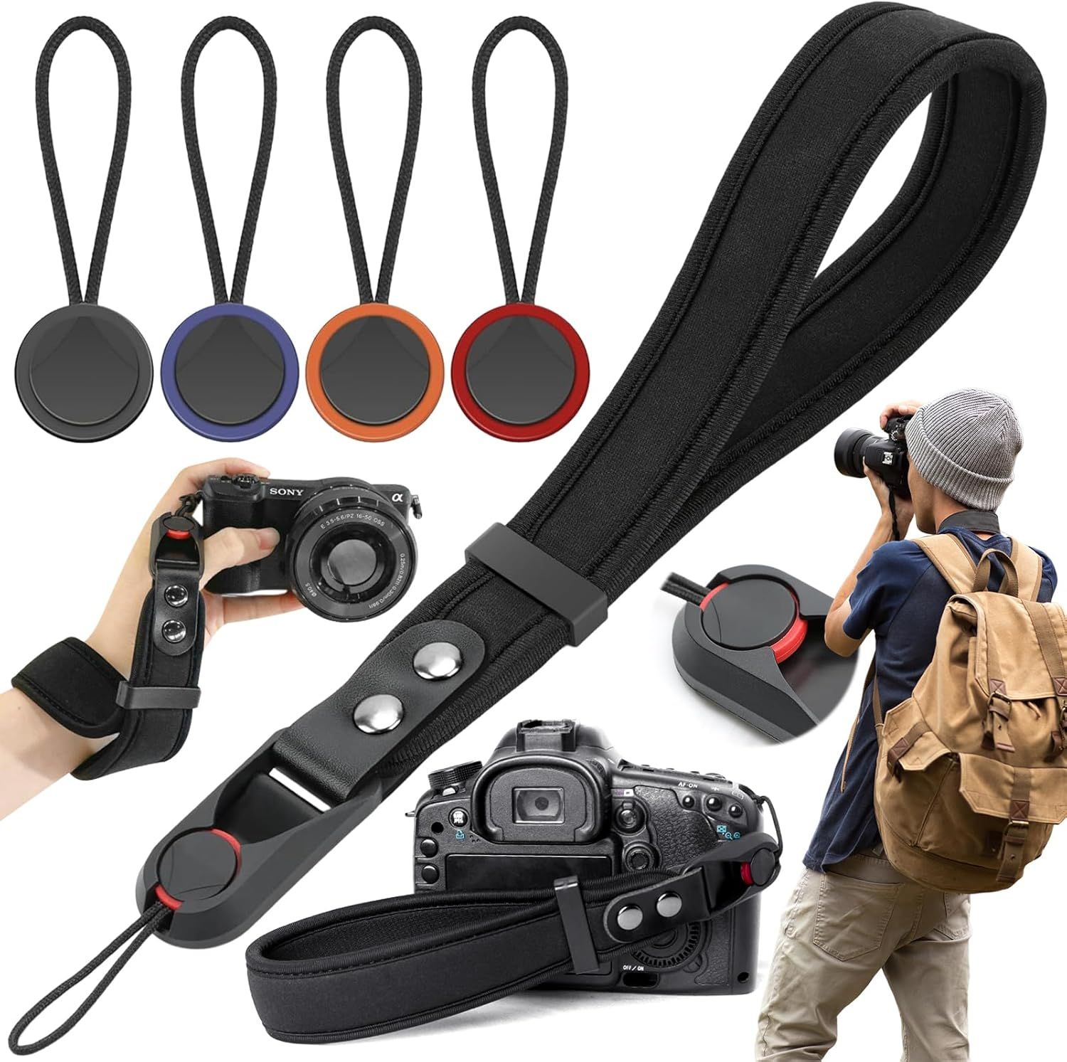 Dragonne En Cuir Pour Appareil Photo - 30 Cm - Confortable Et Sûre Pour Canon, Nikon, Sony Et Autres