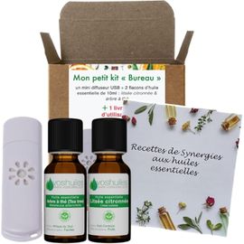 Kalanka-Mon Petit Kit Bureau Avec 2 Huiles Essentielles Et 1 Mini Diffuseur Usb - Litsée Citronnée Et Arbre À Thé - Hebbd - Idéal Pour Tout Environnement De Travail - 2x10 Ml - Voshuiles 