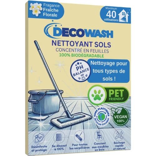 KALANKA-Nettoyant Sols Concentré en Feuilles (Jusqu'à 40 Utilisations) - Nettoyage Écologique pour Animaux de Compagnie | Nettoyant Parquet et Sols en Grès Cérame | Sans Plastique et 100% Biodégradab