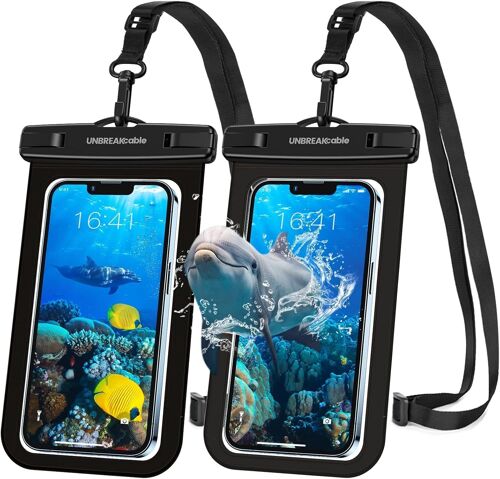 KALANKA-Lot de 2 Coques étanches pour Téléphone Portable jusqu'à 7,0"" IPX8 - pour la Natation - pour iPhone 17 16 15 14 13 Pro Max Samsung S25 S24 Ultra XiaoMi Huawei