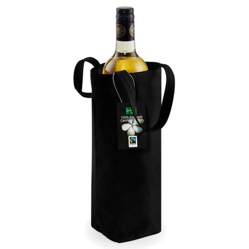 Sac pour bouteille en toile - coton - W620 - noir