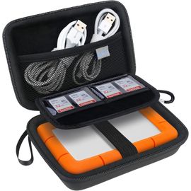 Étui De Transport Pour Disque Dur Pour Lacie Rugged/Rugged Mini/Rugged Thunderbolt Usb-C External Hard Drive Portable Hdd Lac9000298 1To 2To 4To 5To Eva Antichoc Carry Case Bag, Noir