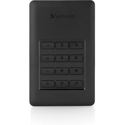 ASFASFq-Verbatim Store 'n' Go Secure Portable I 2 To I Noir I Disque dur externe avec accès par code I Disque dur externe USB 3.2 GEN 1 I pour Windows et MacOSX I Disque dur portable I Disque dur USB