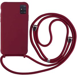 Coque Compatible Avec Samsung Galaxy A41, Coque De Téléphone En Silicone Tpu Avec Lanière - Rouge[Pop943400]
