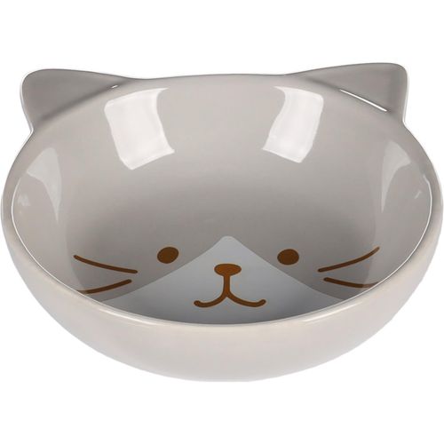 Ershi-Flamingo Gamelle Pour Chats Kapo Céramique Gris Rond - 280ml - 13,5x14,5x4cm - Gamelle Pour La Nourriture Et L'eau Pour Chat[1