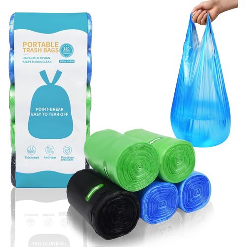 KURB-Noir Sac Poubelle 15 Litres,Sac Poubelle Haute Résistant(150Unités,Colorés)