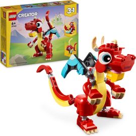 SHIBA-Creator 3-en-1 Le Dragon Rouge, Jouet avec 3 Figurines d'animaux, Dont Un Dragon Rouge, Un Poisson et Un Phénix, Set Animaux[2