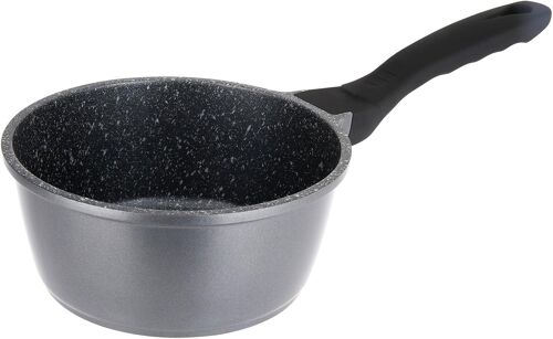 714213 Poêle Fonte D'aluminium Intérieur Effet Pierre Ø24 Cm H5 Cm Revêtement Anti-Adhésif Whitford Xylan 2 Couches Sans Pfoa, Manche Thermorésistant Soft Touch Tous Feux Dont Induction