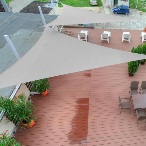 Checarzhn--No1-Voile D'ombrage Triangulaire, 2 X 2 X 2 M, Corde De Fixation, Protection Solaire Et Respirante, En Polyéthylène Haute Densité, Triangulaire, Pour Jardin, Balcon, Terrasse, Camping (Ant