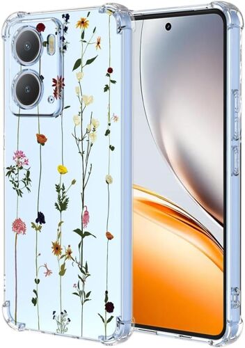KAL-Transparente Coque Pour Realme P3 5G - Étui Tpu Souple Bumper Antichoc Protecteur Désign Avec Motif Mignon Cool Housse (Flower Art)