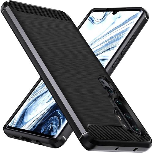 Silicone Case For Xiaomi Mi Note 10 / Xiaomi Mi Note 10 Pro, [Military Shockproof Protection] Protective Case, Slim Soft Tpu Anti-Scratch Back Bumper Cover, Black