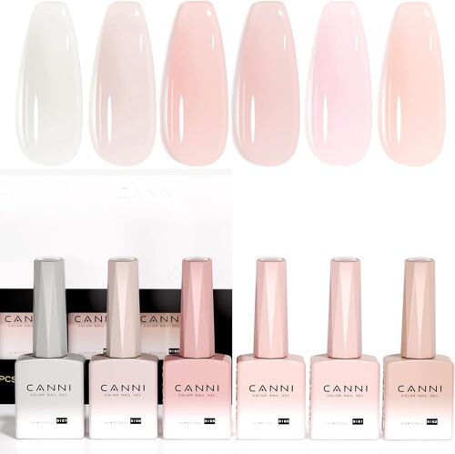 Vernis À Ongles Gel Semi Permanent 6 Couleur Lot Vernis À Ongles Uv Gel Nail Polish Couleur Pâte De Transparent Nude Blanc Laiteux Rose Violet Für Maniküre Nageldesign 