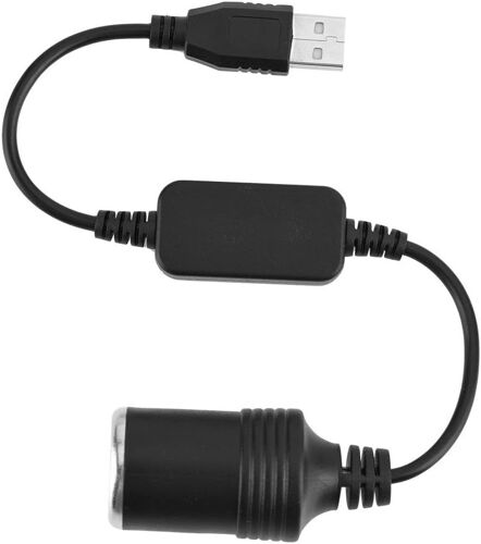 Jgd-Port Usb Vers Adaptateur Allume-Cigare De Voiture 12v, 5v Usb A Mâle Vers Prise Allume-Cigare De Voiture 12v Convertisseur Femelle Pour Enregistreur De Conduite Dvr Dash Camera Gps